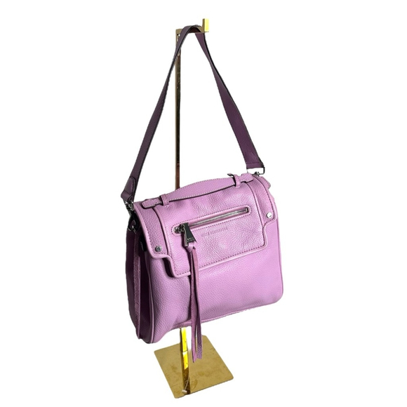 Aimee Kestenberg Lavender Purple Women’s Lift Me Up Convertible Leather Backpack - Picture 4 of 12